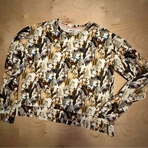 Molo Best in Show US 14 16 EU 176 Horse Ribbon Long Sleeved Top Sweatshirt